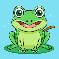 Hand drawn frog cartoon illustration