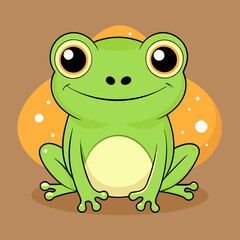 Hand drawn frog cartoon illustration
