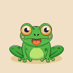 Hand drawn frog cartoon illustration