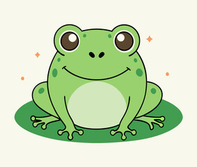 Hand drawn frog cartoon illustration