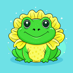 Hand drawn frog cartoon illustration