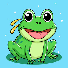 Obraz premium Hand drawn frog cartoon illustration