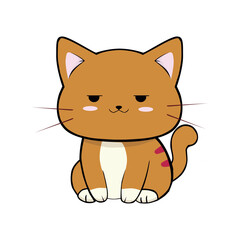 Cute Happy Cat In Clip Art Style, Tshirt