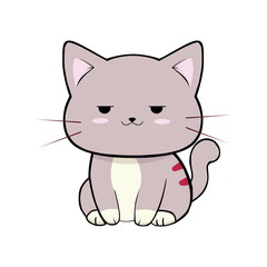 Obraz premium Cute Happy Cat In Clip Art Style, Tshirt