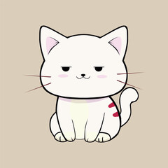 Cute Happy Cat In Clip Art Style, Tshirt