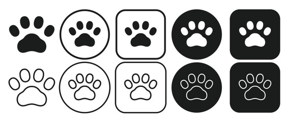 Obraz premium Simple icons representing pawpaws and animals