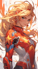 Fototapeta premium Anime super hero cartoon