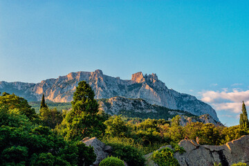 Landscape with the famous Crimean Mount Ai Petri