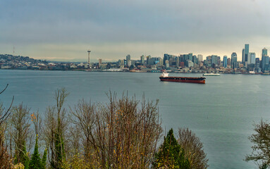 Fototapeta premium Fall Seattle Skyline