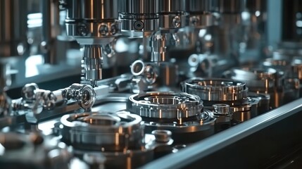 Automated machinery producing intricate parts with perfect accuracy.