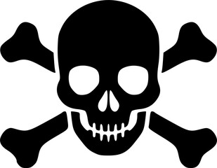 Skull icon isolated on white background.
