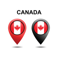 Canada Location icon, Canada Flag Location icon, Location vector icon
