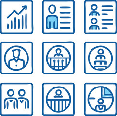 A Collection Business Icon Set- Growth, Finance, Teamwork, and Management Symbols Vector art