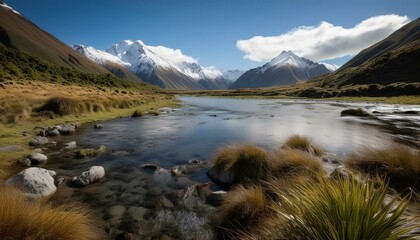 lake and mountains