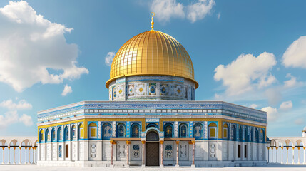 Jerusalem mosque on a white background