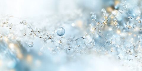 Abstract molecular structure with transparent molecules, concept of science background