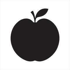 minimal and simple Apple fruit silhouette on white background

