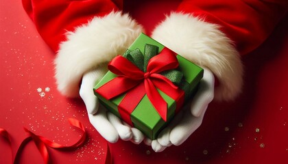 santa claus hat with christmas gifts