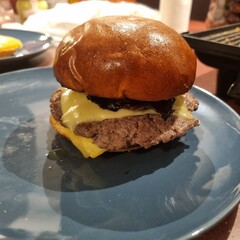 hamburger on a plate
