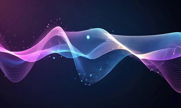Cyber Big Data Flow Particles Bokeh. Digital Neural Network. Concept of AI Artificial Intelligence Technology Machine Deep Learning. Digital Communication. Science Technology Presentation Vector.