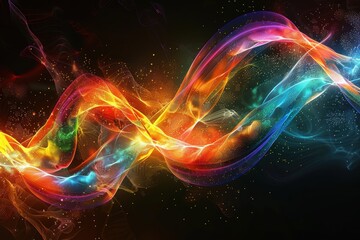 Obraz premium A vibrant abstract wave of colors representing energy and fluidity.