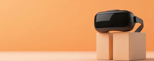 modern warehouse concept. Advanced order picking system using AR glasses, high-tech fulfillment, 3D illustration