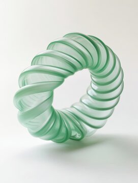 green spiral shape 3d on white background