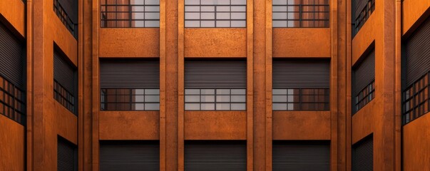 modern warehouse concept. Multi-level warehouse with automated lifts, maximizing space, 3D illustration