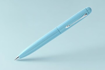 pastel blue pen on pastel blue background
