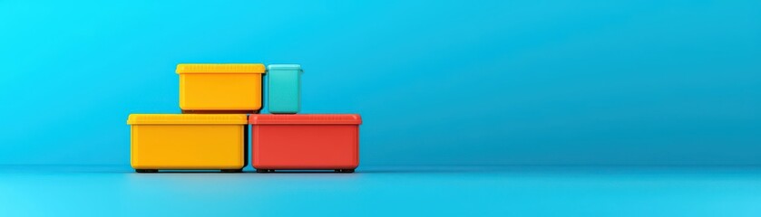 sustainable packaging concept. Reusable containers for warehouse packaging, closed-loop process, 3D illustration