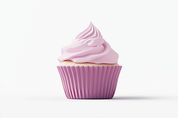 purple cupcake on white background