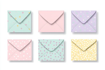 designer pastel letter envelope on white background