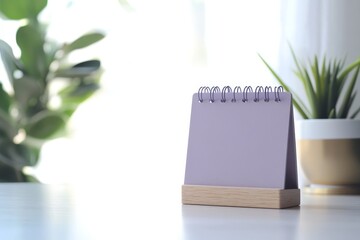 pastel purple calender on white table surface