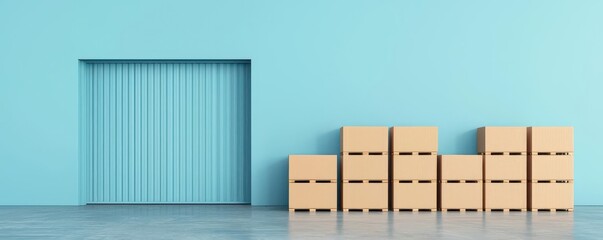 warehousing and storage concept. Warehouse section dedicated to fragile item storage, secure setup, 3D illustration