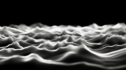 Abstract wave-like patterns of glowing particles, representing streaming data