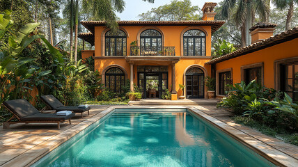 Fototapeta premium House with a Pool