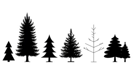 Obraz premium Winter tree silhouette collection