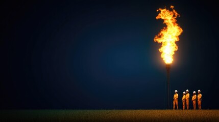 Obraz premium Gas Flaring Safety Measures Offshore Engineers