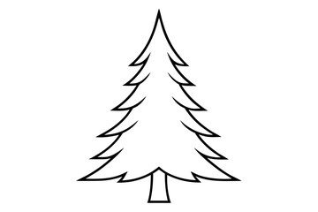 Pine Tree line art vector design white background