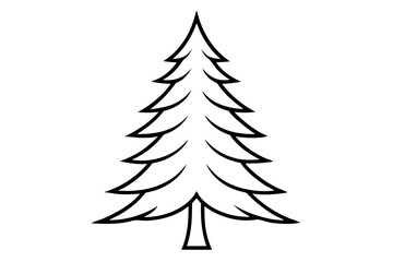 Obraz premium Pine Tree line art vector design white background