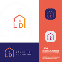 Minimal Letter L D Logo Vector 