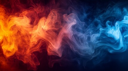 Fototapeta premium Abstract colorful smoke in motion blending warm and cool tones