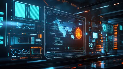 Futuristic Interface with Wind Energy Visualization