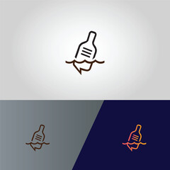 White simple thin line animation of hot water bath