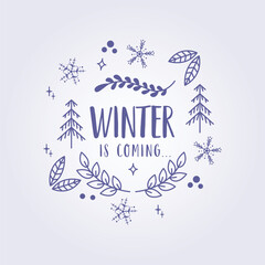 winter is coming typography style illustration vector template background design