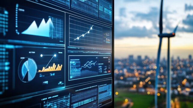 Smart Energy Dashboard Visualization with Wind Turbines