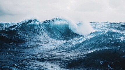 Dramatic Ocean Waves  Turbulent Sea  Big Waves Crashing