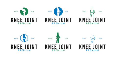 Set of knee joint bone logo design vector concept template illustration