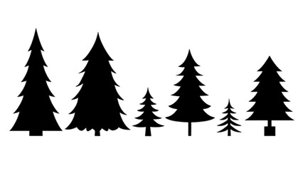Obraz premium winter cristmas tree silhouette on white