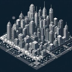 Geometric City A geometric shape based cityscape created using A